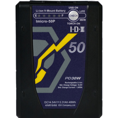 Imicro-50P (Micro 49Wh High-Load Li-Ion V-Mount Battery w 2x D-Tap)